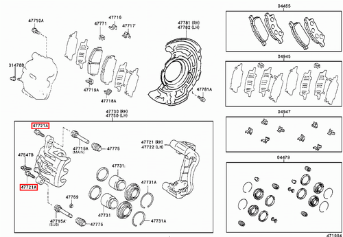 Genuine Pruis ZVW55 ZVW51 ZVW50 RAV4 ACA30 Front Disc Brake Caliper Bolt x2 - Picture 18 of 20