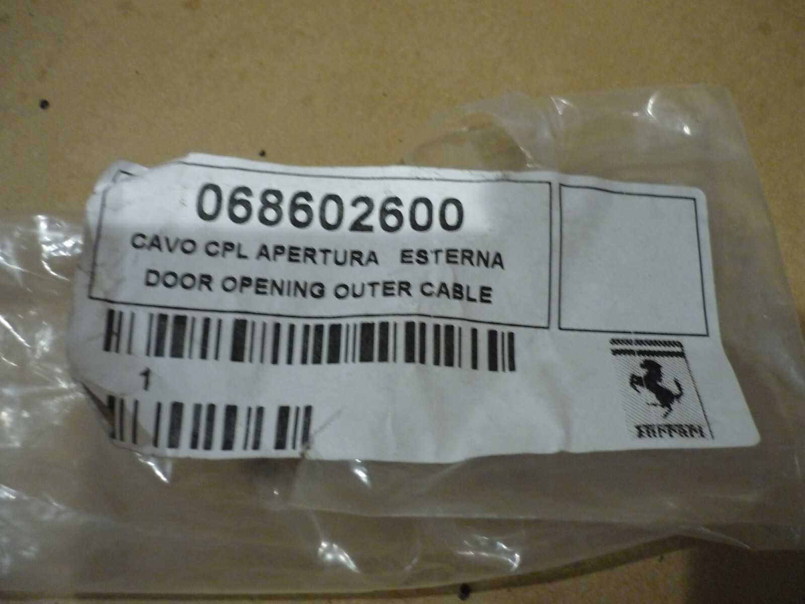 Ferrari 360,430 - Door Opening Outer Cable (NEW) - P/N 68602600