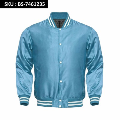 blue satin baseball jacket