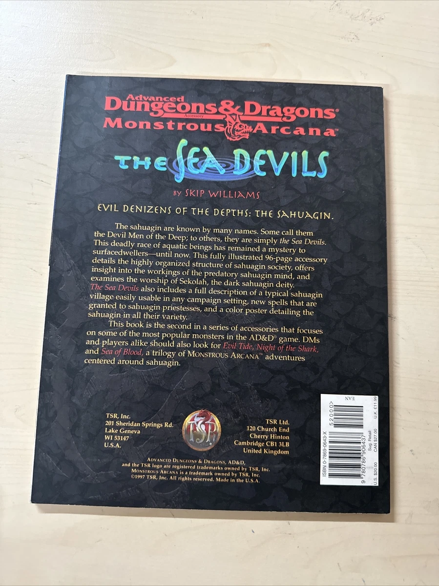 AD&D Monstrous Arcana The Sea Devils TSR 9539 by Skip Williams 1997 & Poster