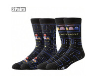 2 Pairs PACMAN Gamers Socks Men Women Teens Kids Novelty Socks