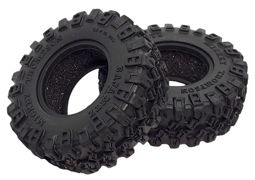 NHX RC All Terrain 1.0" Tires w/Alum Screw-Style Beadlock Wheels (4) Green SCX24 - Picture 2 of 6