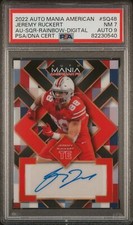 2022 WILD CARD AUTO MANIA AMERICAN FB AUTO JEREMY RUCKERT 35/35 PSA 7 DNA AUTO 9