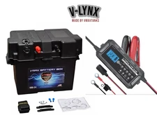 Group 24 Battery Box Complete Power Center + 10A Charger for any Grp 24 AGM GEL