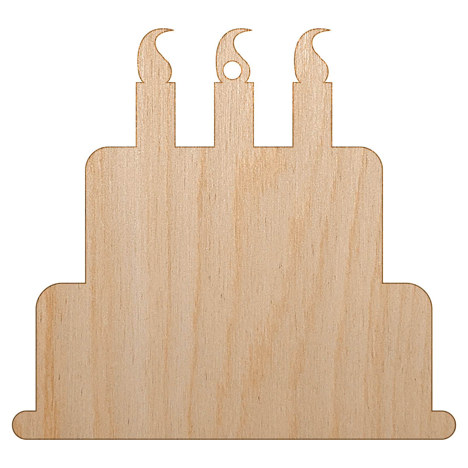 DIY Unfinished Wood Birthday Cake Ornament for Christmas Tree Craft