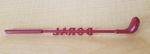 Vtg Doral Country Club Red Golf Club Swizzle Stir Stick Stirrer - free shipping - Picture 2 of 2