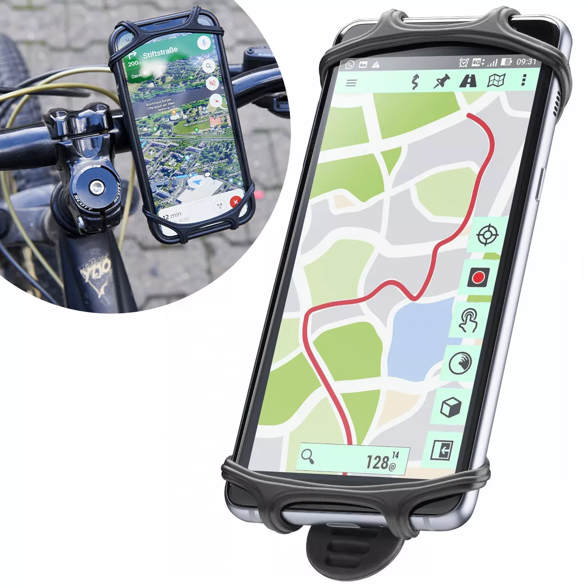 Cellularline Universal Fahrrad-Halterung Lenker-Halter für Handy Smartphone  Navi