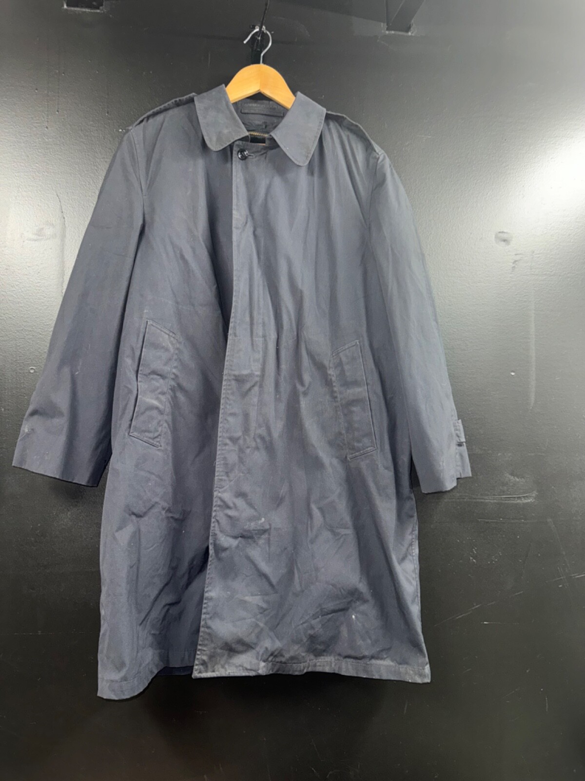 Navy Mens All-Weather Trench Coat Button Removable Wool Lining 42S Military