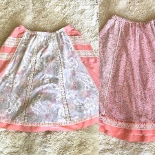 Vintage 70s Patchwork REVERSIBLE Skirt Floral Boho Hippie Prairie Calico