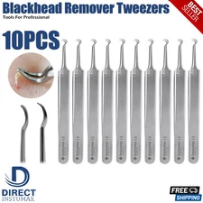 Blackhead Remover Tweezers Acne Pimple Blemish Extractor Curved Needle Clip Tool