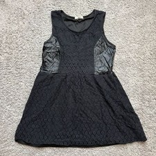 Freebird Black Lace Dress Faux Leather Little Black Dress Womens Large 