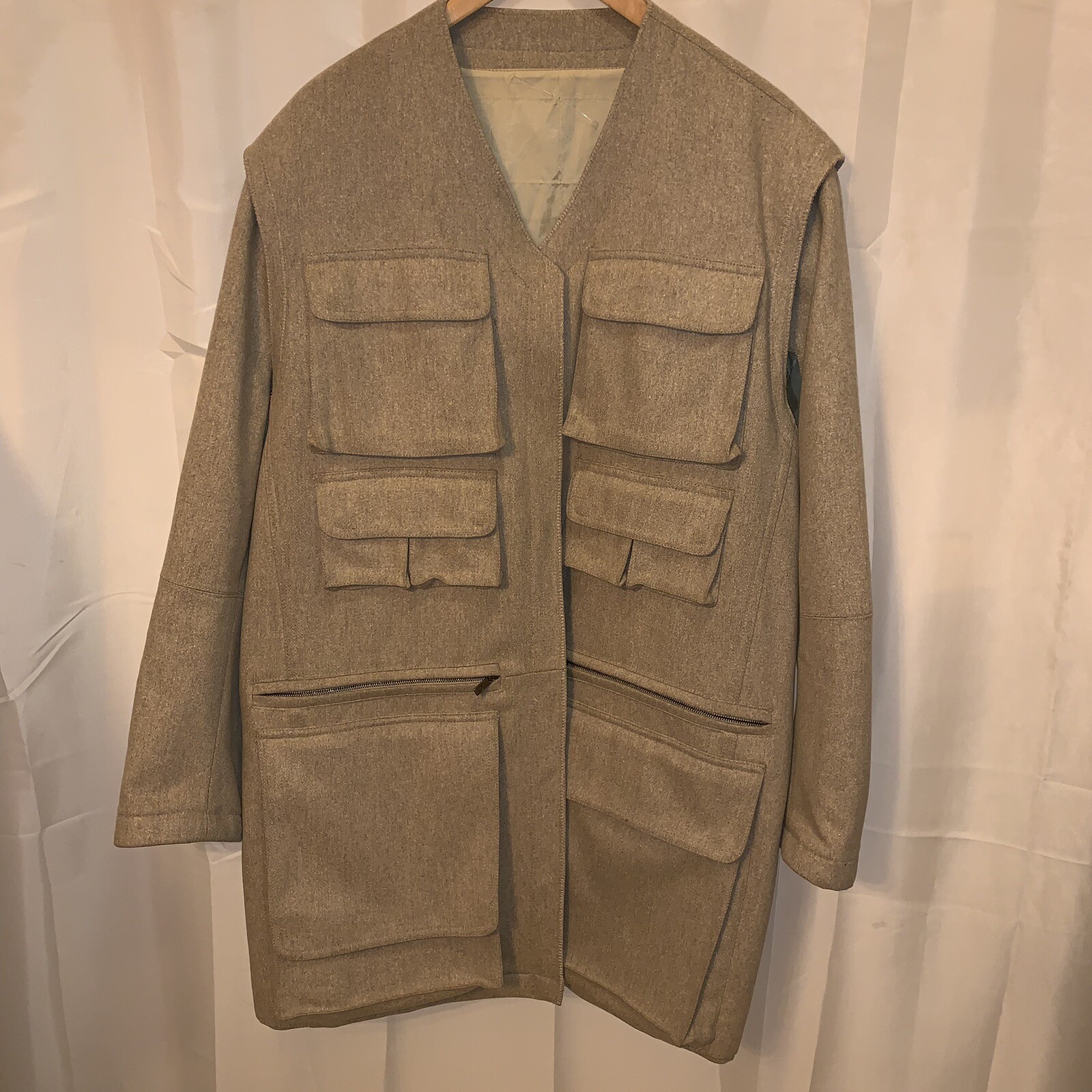 preloved ITALIAN designer mens WOOL coat SIZE Gem