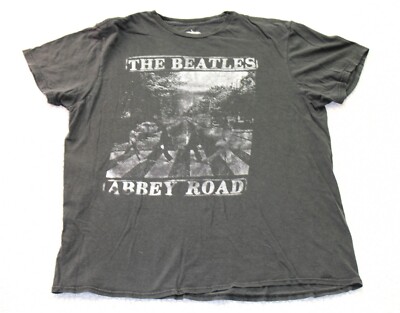 The Beatles Abbey Road T-Shirt Adult LARGE Black Short Sleeve The