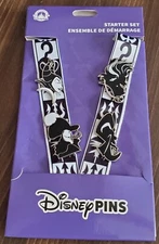 Disney Parks Villains Pin Trading lanyard Starter Set Jafar Ursula Cpt Hook NEW