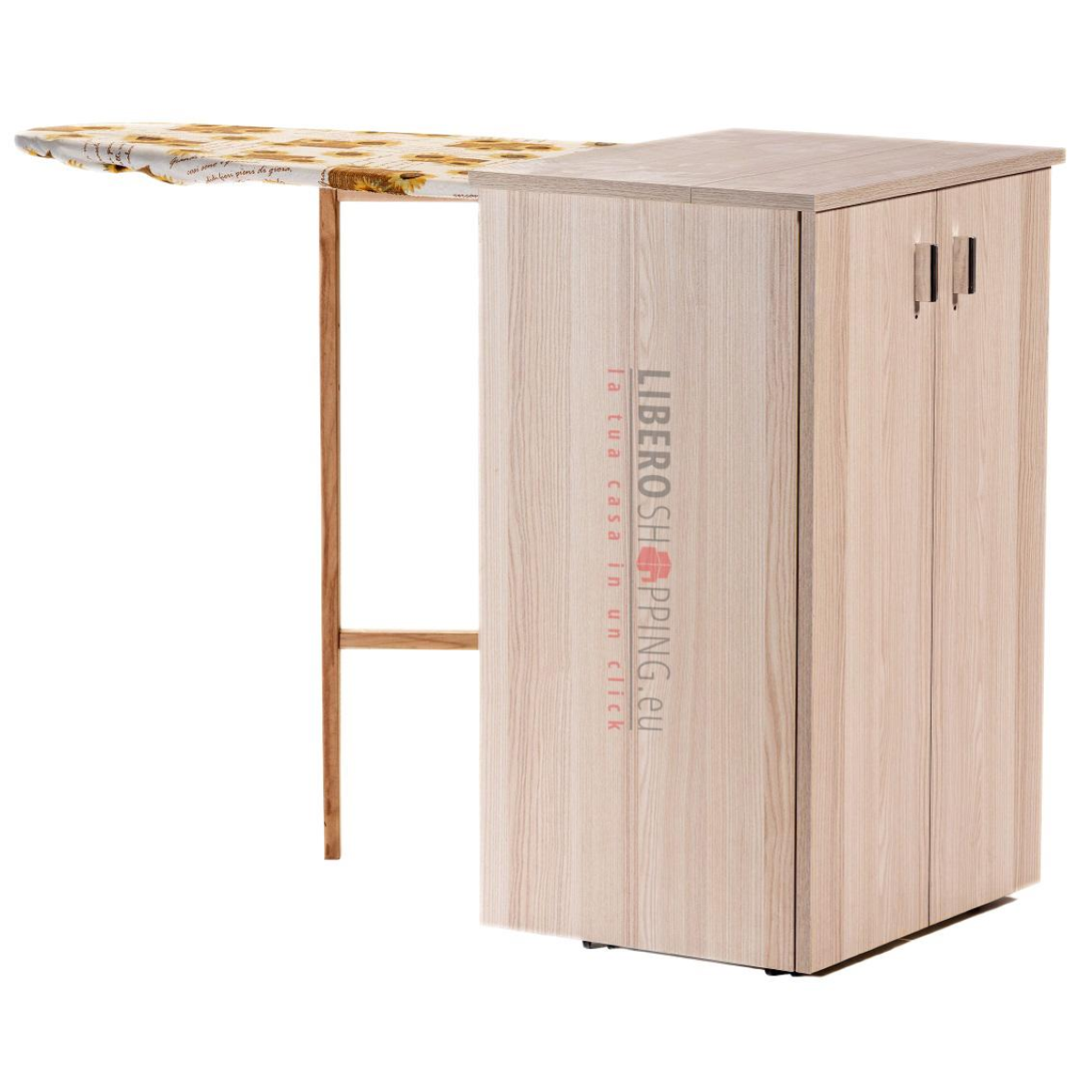 Mobile da stiro asse scomparsa legno Rovere Sbiancato - JOLLY 2 ante