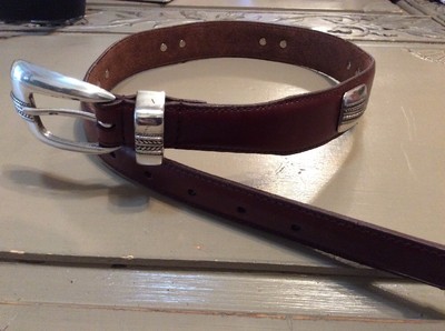 Brown Leather Belt Strap with Decorative Conchos Brown Leather Belt with Decorative Conchos 28 | eBay main image 4