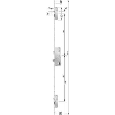 KFV Türverschluss Mehrfachverriegelung AS2372 BS2300 65 55 72 20mm Stulp 