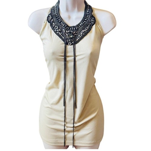 Haute Hippie HH Necklace Crystal Collar beaded chain high end Designer BOHO 17"