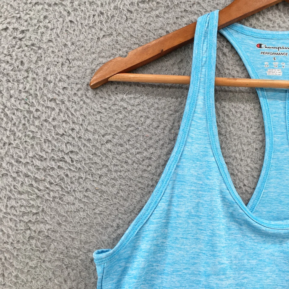 Camiseta sin mangas Champion Activewear para hombre S azul verde azulado corredor espalda sin mangas cuello redondo Foto 4 de 4