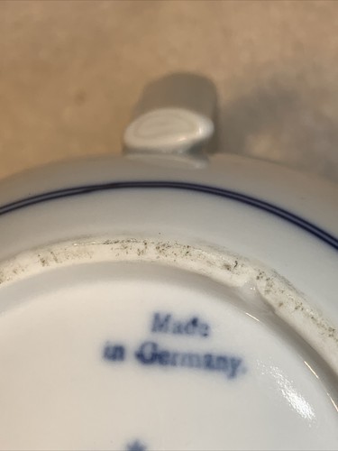 Vintage Meissen Blue Onion Teapot Lid Blue Rose Finial Germany Beautiful Read - Picture 15 of 19