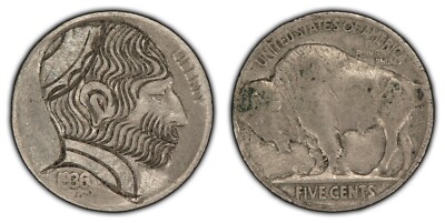 1936 5c Hobo Buffalo Nickel - Intricate Jewish Man RABBI in