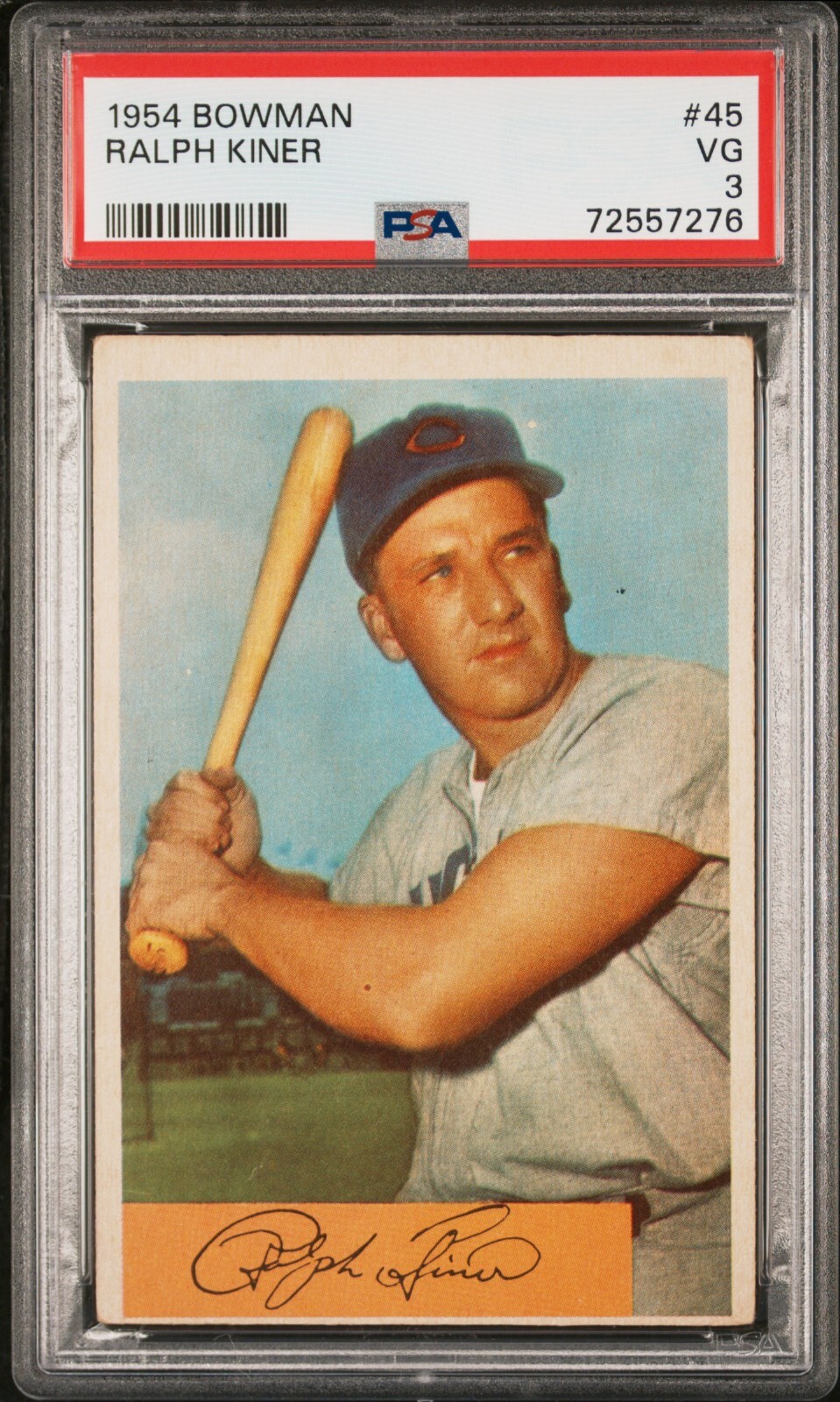 PSA 3 VG 1954 BOWMAN RALPH KINER #45 CUBS 57276 SD272