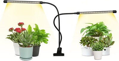 iPower Full Spectrum Clip Plant Growing Lamp with 84 White Yellow LEDs for Indoo