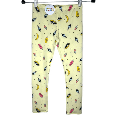 NEW Dot Dot Smile Banana Split Ice Cream Yellow Leggings 8/10