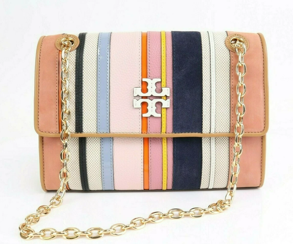 NWT Tory Burch Fleming Web Stripe Web Chain Shoulder Bag 695 eBay