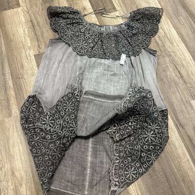 Tredy Bluse Carmen Gr.40 Grau Spitze Toll Neu,17B33