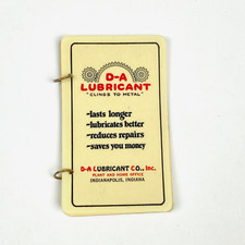 1930 D-A Oil Calendar Notepad Calendar Lubricant Celluloid Indiana Advertising