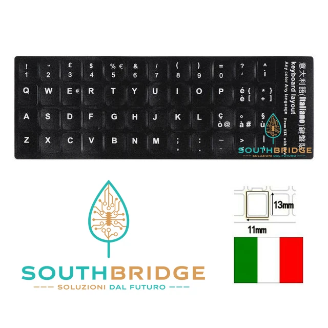ADESIVI PER TASTIERA ITALIANA 2 PEZZI Stickers Black Keyboard LAYOUT ITA IT - Immagine 3 di 4