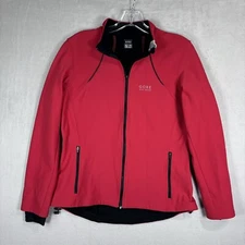 Gore Bike Wear Jacket Womens 40 Large Windstopper Full Zip Red Long Sleeve