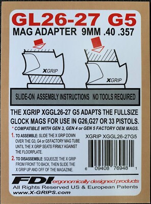 XGRIP Mag Spacer Adapter - Black (GL26-27-G5) for sale online | eBay