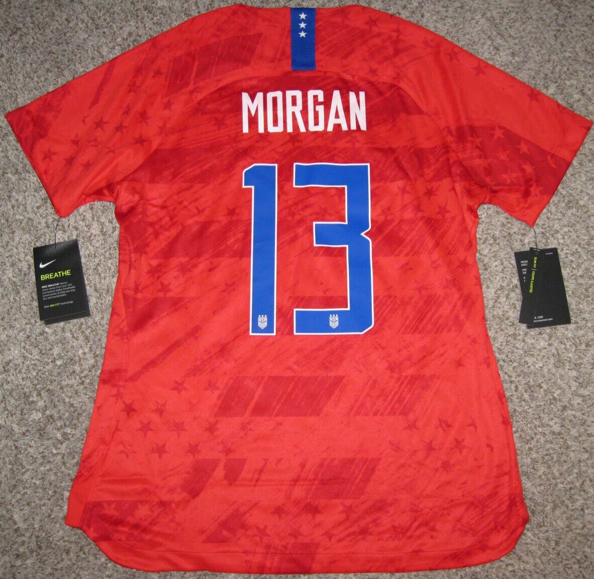 Alex Morgan USWNT 2017-18 Nike Womens Red Replica Soccer Jersey | eBay