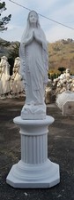 STATUA SCULTURA  DELLA MADONNA DI LOURDES CON BASE COLONNA  H128 CM PER ESTERNO