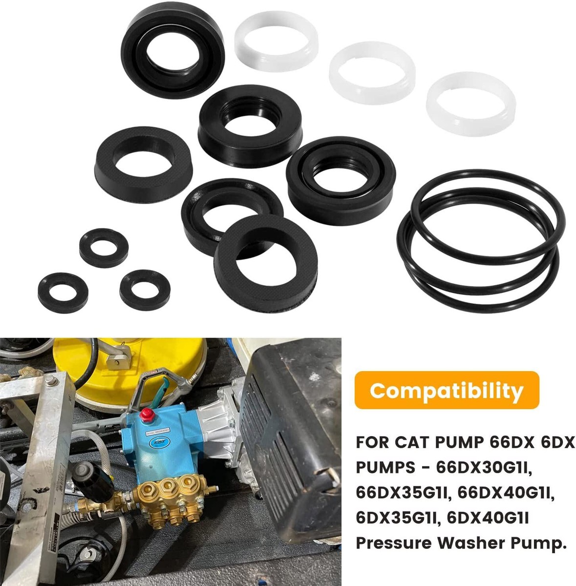 34262 Seals Rebuild Kit Fits Cat Pump 66DX 6DX Pressure Washer