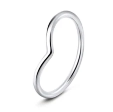 Romantic Curved  Ring .925 Sterling Silver