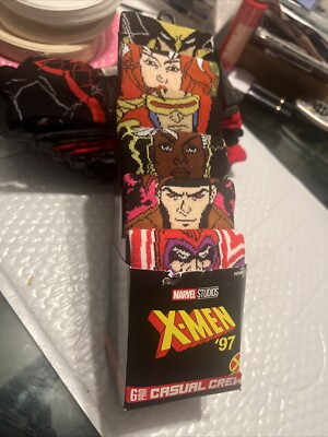 Men's Marvel X-men  97 casual crew Socks 6 Pairs Pk Sz 6-12 hyp new