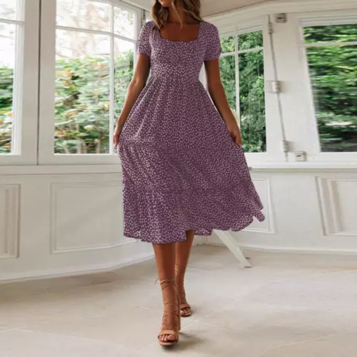 Langes Maxi-Strandkleid Damen Sommer Boho Damen Abend Party Blumen Sommerkleid - Bild 4 von 17