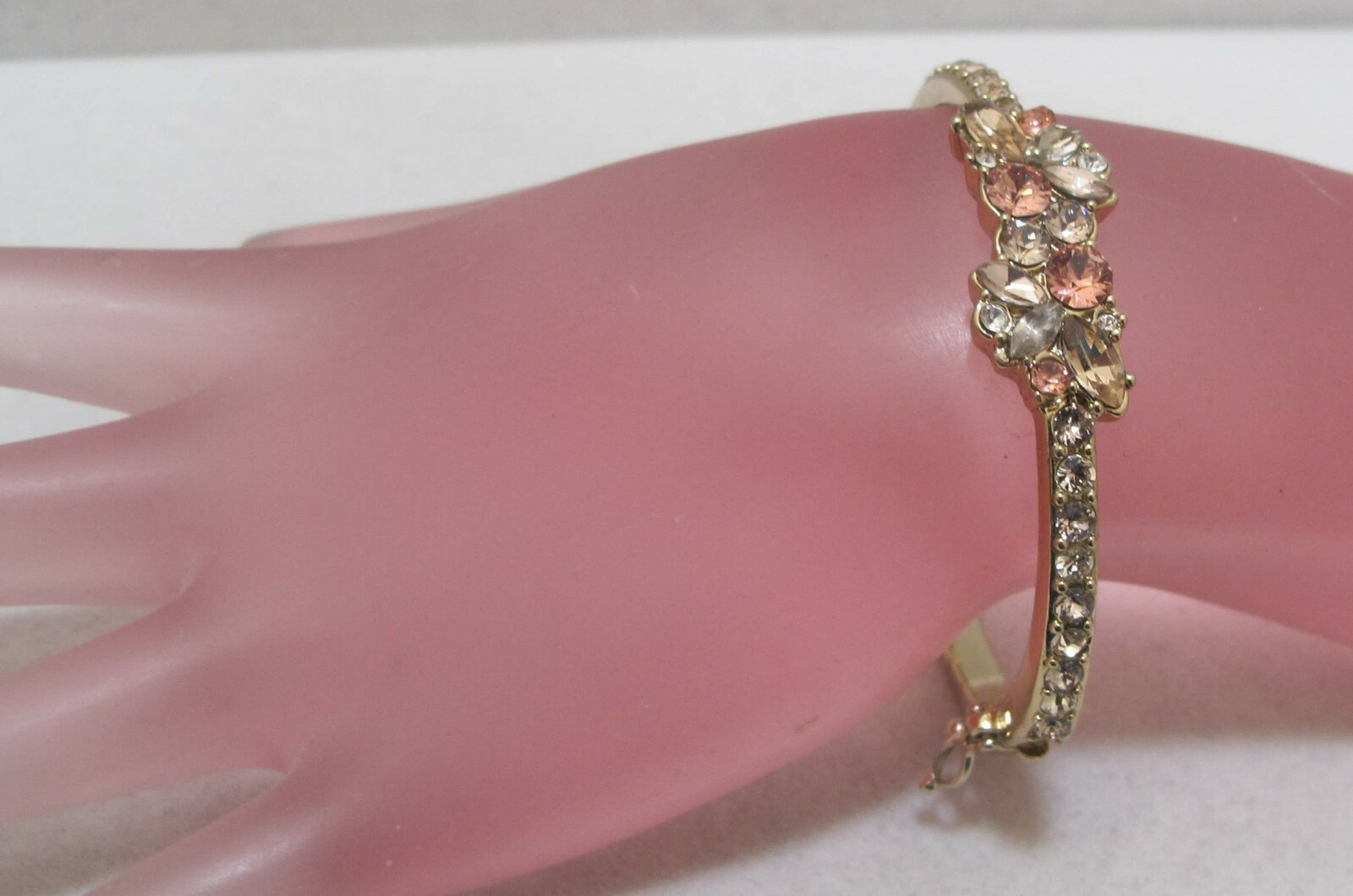 GIVENCHY Pink & Clear Multi-Shape Crystals Gold T… - image 8