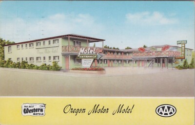 Oregon Motor Motel The Dalles OR Artist Rendering 1960 B postcard GQ7