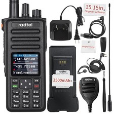 Radtel RT-730 10w Walkie Talkie Dual Band 199CH HT Rechargable Long Black