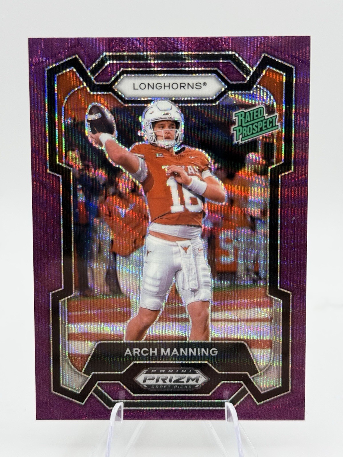 2024 Panini Prizm DP - Rated Prospect Arch Manning #192 Purple Wave Prizm (RC)