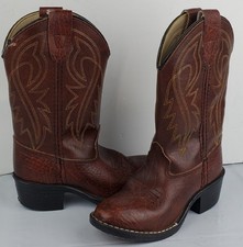Westex Kids Brown Cowboy Western Boots USA Made - Size 10.5 D - FLAW SEE PHOTOS