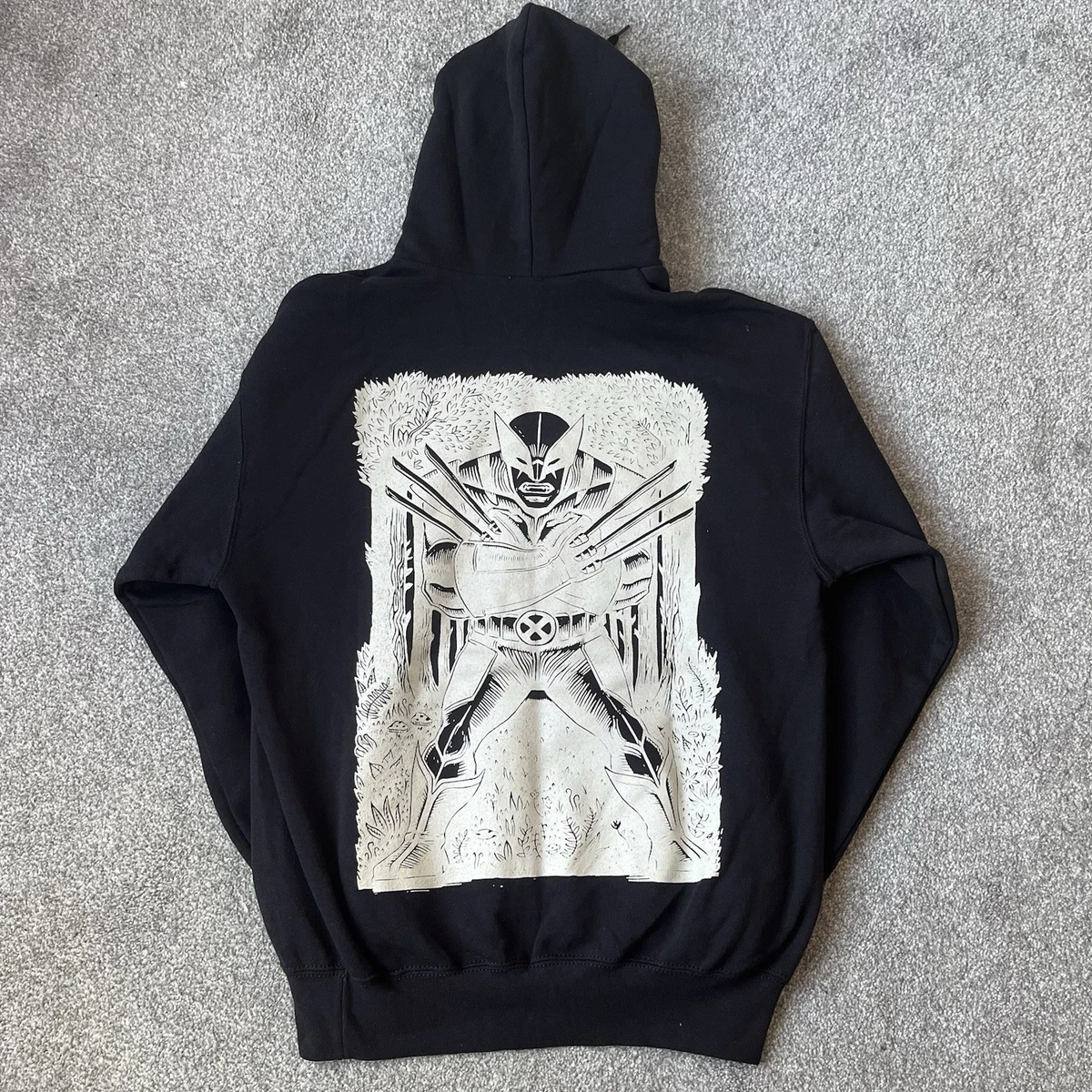 Sudadera con capucha negra con estampado de Wolverine oficial de Marvel Comics para hombre - talla mediana