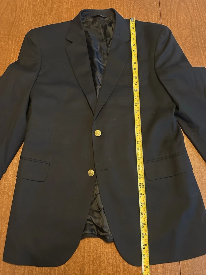 Brooks Brothers 346 Men’s Navy Blazer 42R – Wool Gold Buttons Tailored Fit - Image 2 of 4