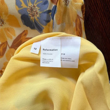 Reformation Floral Yellow and Blue Dress