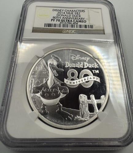 2014 Niue-Disney Characters-Donald Duck- 1oz .999 Fine Silver-NGC PF70 UCAM