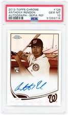 Anthony Rendon Nationals Signed 2013 Topps Chrome #128 #24/75 PSA 10 Rookie Card